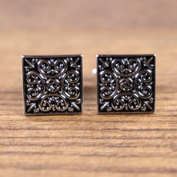 Manschettenknöpfe - Ornament 2, Farbe: Sil