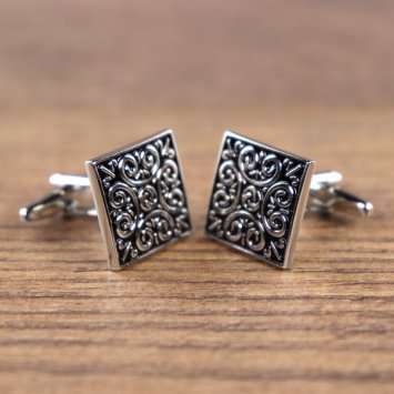 Manschettenknöpfe - Ornament 2, Farbe: Sil