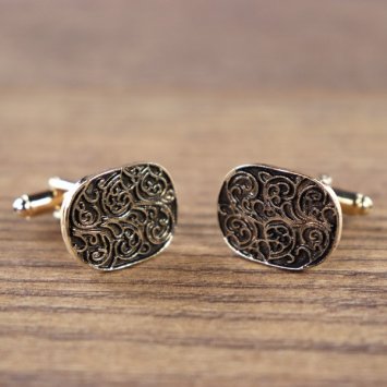 Preview: Manschettenknöpfe - Ornament 3, Farbe: Gold