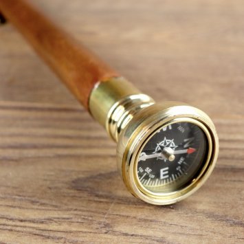 Preview: Spazierstock mit Kompass und Geheimversteck