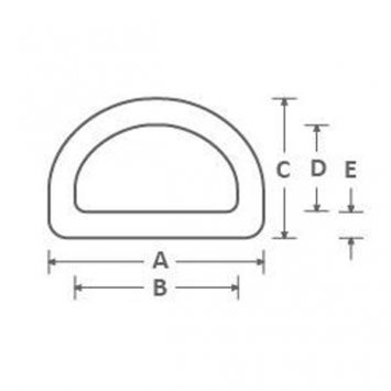 Preview: D-Ring 30 x 4 mm Farbe: Silber