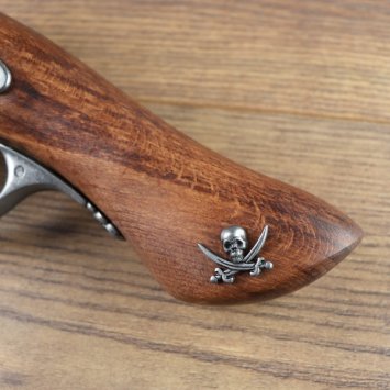 Replik - Doppelläufige Perkussions Piratenpistole - Grau