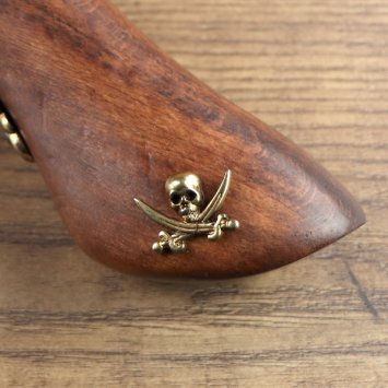 Replik - Doppelläufige Perkussions Piratenpistole - Grau