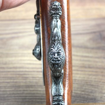 Deko Steinschloss Pistole, Tromblon, Holz / Metall, grau - Replik