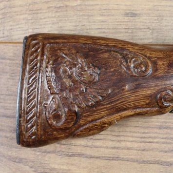 Deko Große Tromblon Steinschlosspistole, Messing, 18. Jahrhundert, Replik