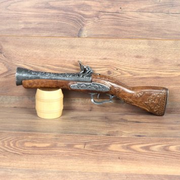 Replica - Large Tromblon Flintlock Pistol, Gray, 18th Century