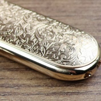 Metall Feuerzeug, flach, Ornament Muster