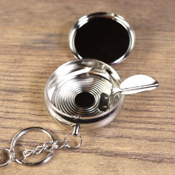 Schlüsselanhänger Taschenaschenbecher, Metall Farbe: Silber