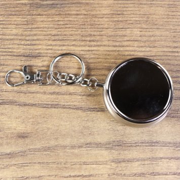 Preview: Schlüsselanhänger Taschenaschenbecher, Metall Farbe: Silber