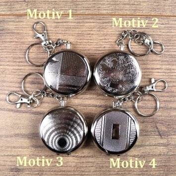 Schlüsselanhänger Taschenaschenbecher, Metall Farbe: Silber