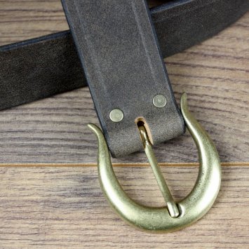 4 x 138 cm Simple Belt, Antique Brown, Simple Buckle in AB