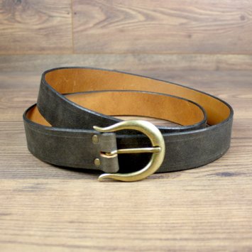 4 x 138 cm Simple Belt, Antique Brown, Simple Buckle in AB