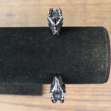 Metall Armband Widder Köpfe - Farbe: Silber