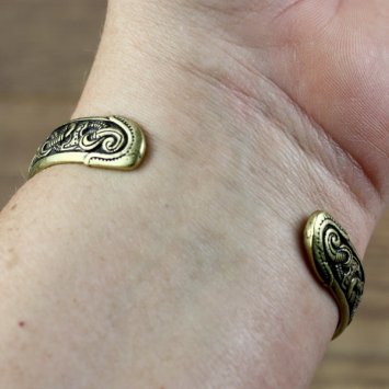 Metall Armband Wikinger, Schlangen Muster - Farbe: Bronze