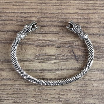 Metall Armband Drache - Farbe: Silber
