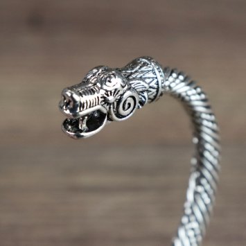 Metall Armband Drache - Farbe: Silber