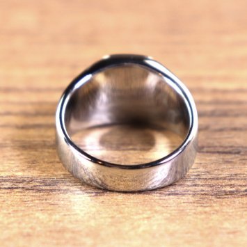 Keltischer Ring, rechteckiger Stein - Silberfarben / Blau