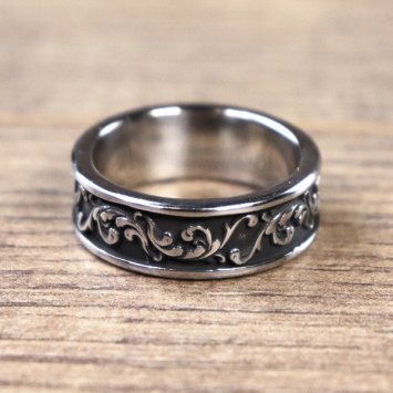 Farn Ranken Ring,  silberfarben