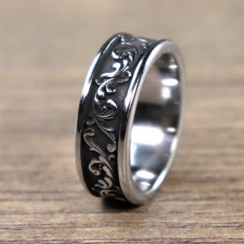 Preview: Farn Ranken Ring,  silberfarben