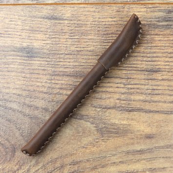 Lederhülle mit Kugelschreiber, Braun