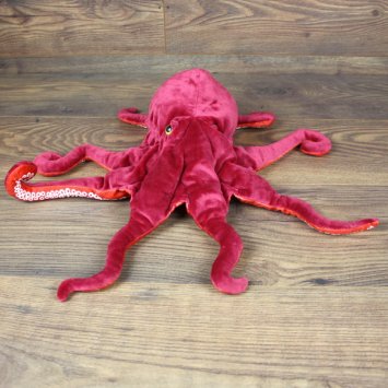 Stofftier Octopus Dunkelrot