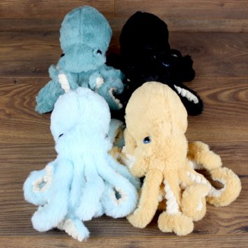 Stofftier Octopus - Schwarz oder Hellblau