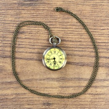 Preview: Kleine Taschenuhr, ohne Deckel, Ziffernblatt beige mit röm. u. arab. Ziffern