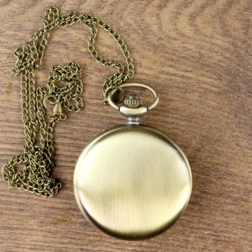 Schlichte Taschenuhr mit Klappdeckel, Farbe: Altmessing