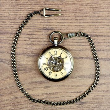Preview: Klassische Mechanische Uhr ohne Klappdeckel, Halbautomatik, Zifferblatt Beige