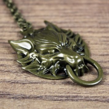 Preview: Wolfskopf, Fenris, mit Ring, altmessingfarben