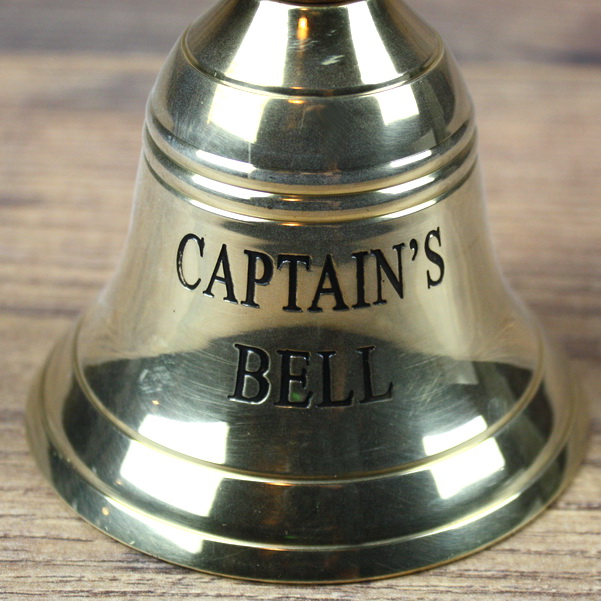 27,5 cm Messing Holz Captains Bell Glocke Tischglocke Handglocke 