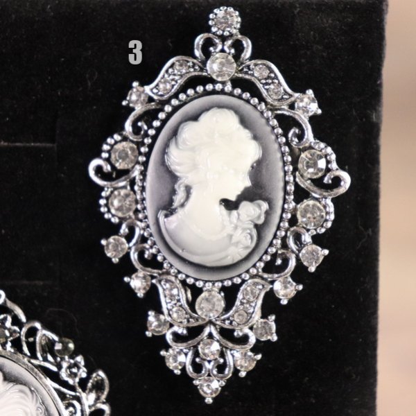 Motiv 2 Kamee Broschen Farbe: Braun, Beige und Altgold