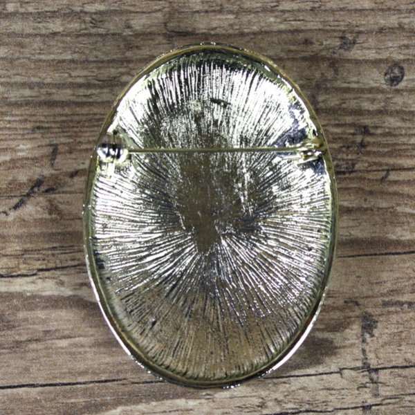 Wikinger ovale Brosche, Schalenfibel, goldfarben