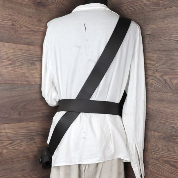 Einfachen Crossbelt 6 cm, Büffelleder, Dunkelbraun (L)