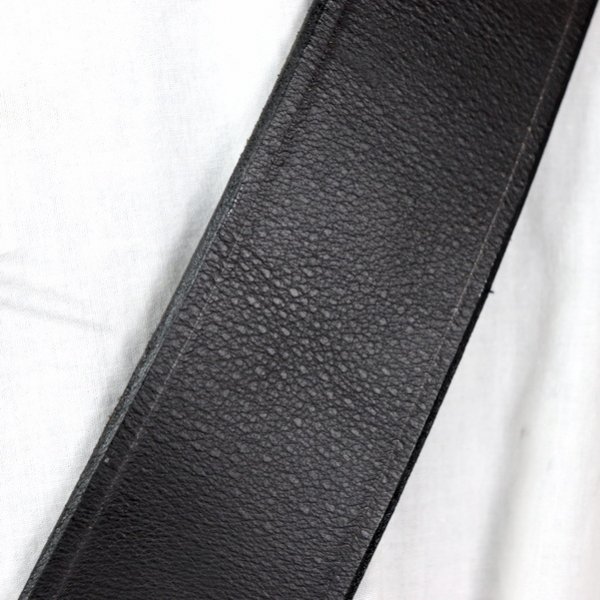 Einfachen Crossbelt 6 cm, Büffelleder, Dunkelbraun (L)