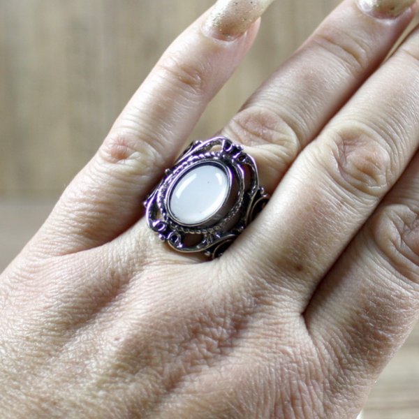 Triquetra Ring - Silberfarben / Blau