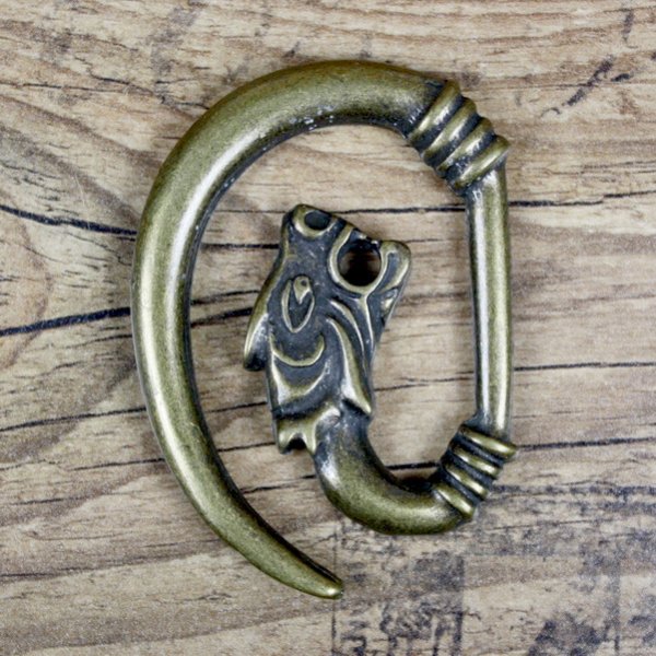 Gewandungs- oder Gürtelhaken mit Wolfskopf - AM