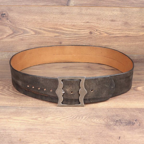 7.5 x 140 cm pirate belt, full-grain leather, antique brown - AS / circumference 111 - 134 cm