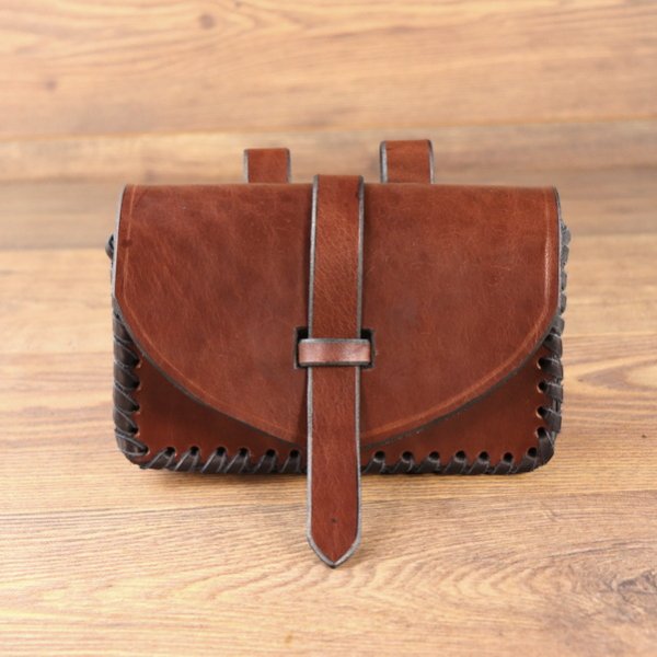 Gürteltasche "Jan", schmal, 18 x 12 x 4 cm - Mittelbraun