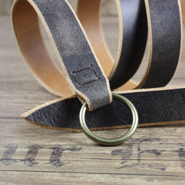 3 x 142 cm - Ring Belt Antique Brown, Ring Color: Antique Brass