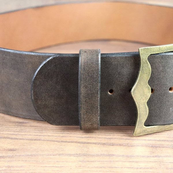 Belt loop for wide belts, antique brown