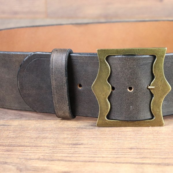Belt loop for wide belts, antique brown