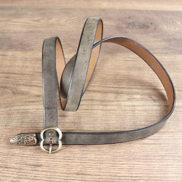 2 x 145 cm - Medieval / Fantasy Belt, Antique Brown, AM, with Metal Tip