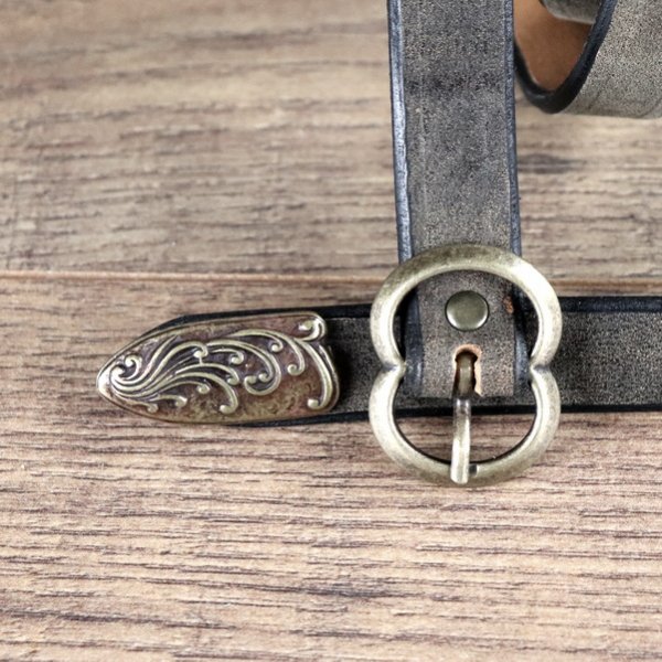 2 x 145 cm - Medieval / Fantasy Belt, Antique Brown, AM, with Metal Tip