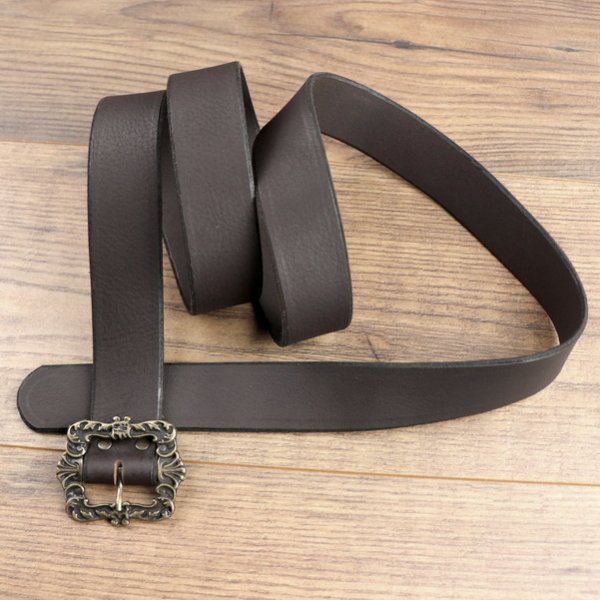 3,5 x 146 cm Barock Gürtel, Büffelleder, braun