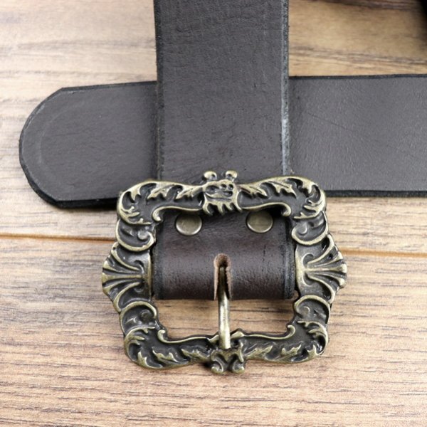 3,5 x 146 cm Barock Gürtel, Büffelleder, braun