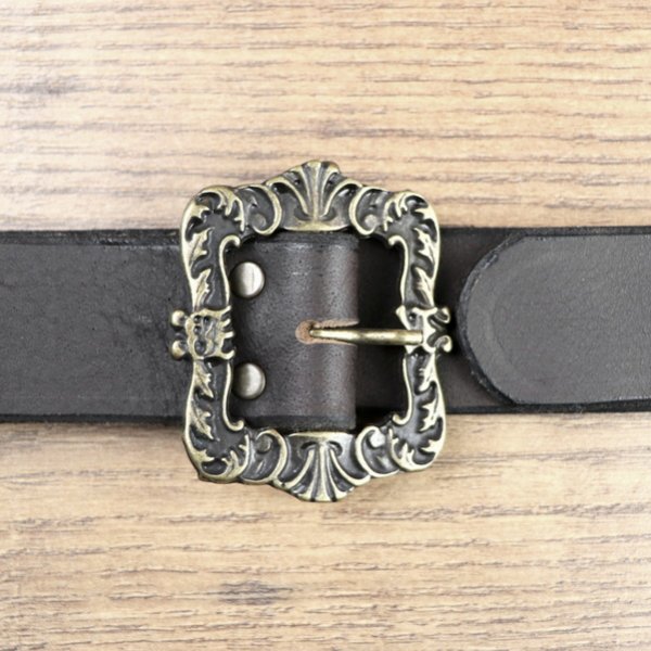 3,5 x 146 cm Barock Gürtel, Büffelleder, braun