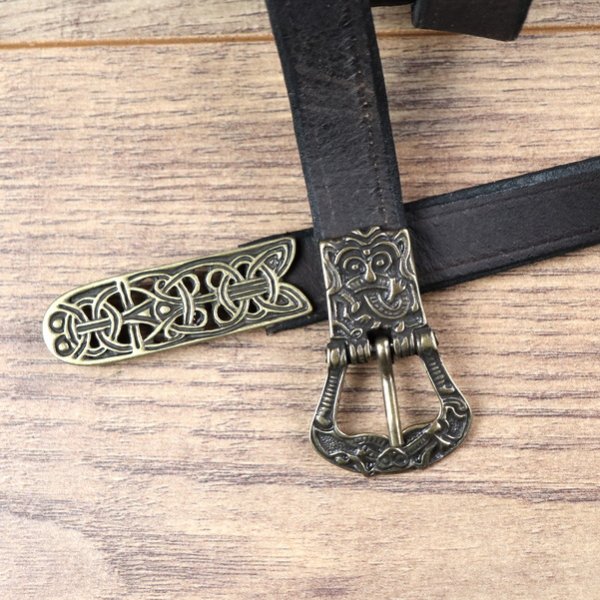 2 x 170 cm Viking / Birka belt, buffalo leather with end piece