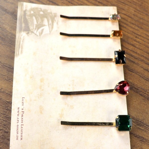 Haarklammern mit Schmucksteinen