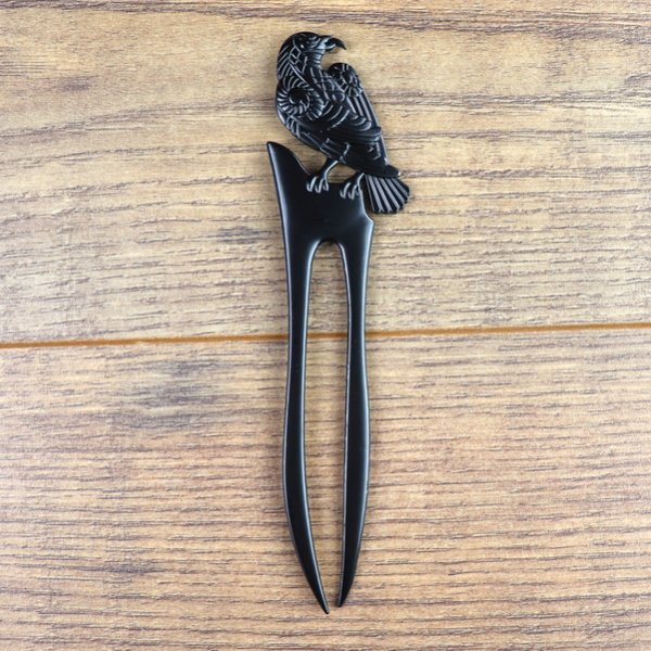 Haarnadel Rabe, mit 2 "Nadeln" - Schwarz